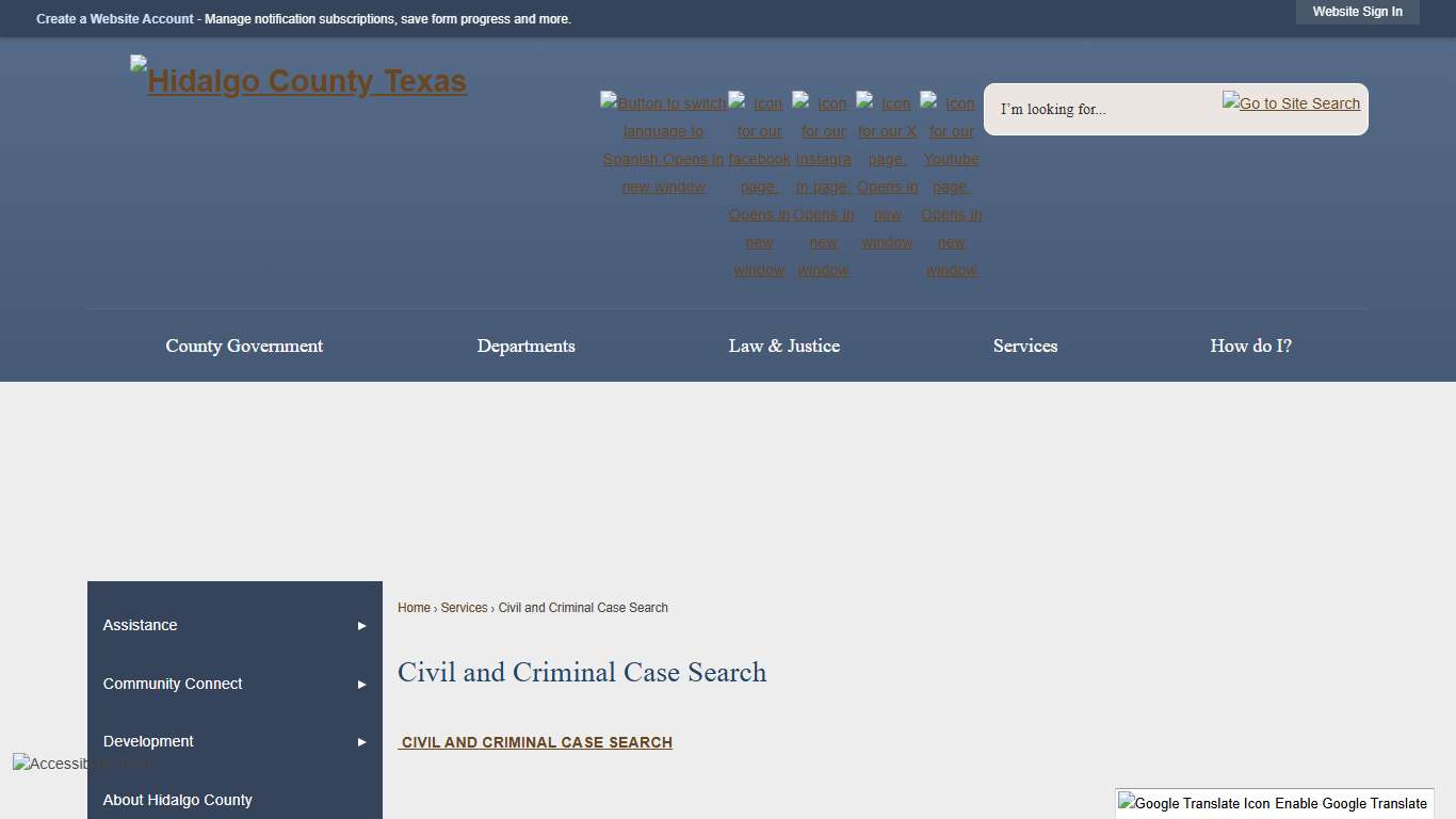 Civil and Criminal Case Search Hidalgo County, TX - Official Website